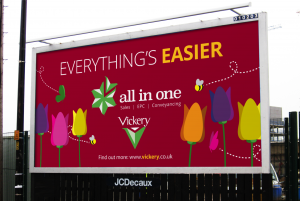Billboard (displayed in Fleet) promoting the All in One Service from Vickery
