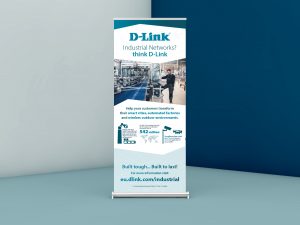 Pull Up Exhibition Banner for D-Link Industrial