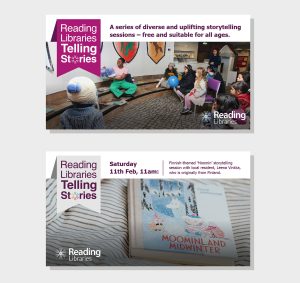Reading Borough Council | Reading Libraries Telling Stories | Logo & Poster Design