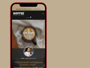 NOFFEE Website Design & Build | Mobile Version of NOFFEE Website Showing About Page